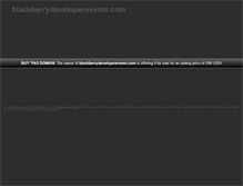 Tablet Screenshot of blackberrydeveloperevents.com